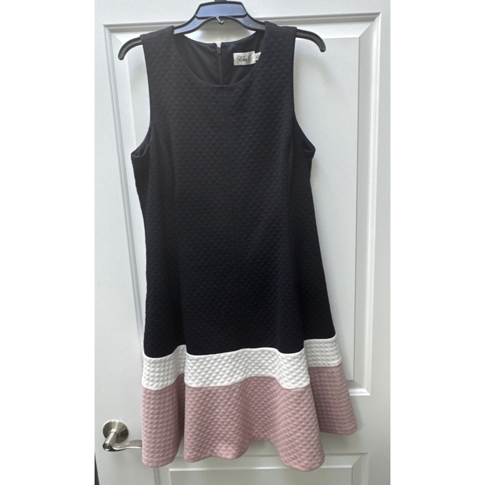 Eliza J Dress Sleeveless Women's Size 16 Flouncy Skater Skirt Polka dot Texture